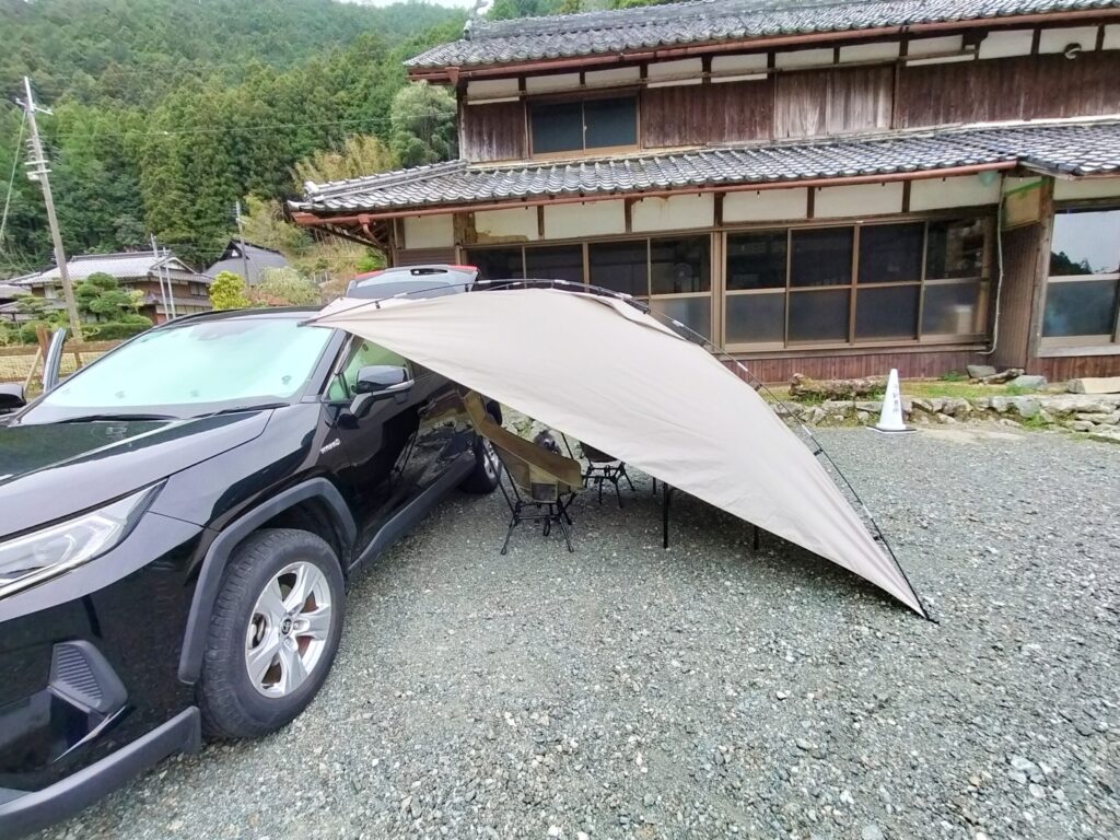 カーサイドタープ使用